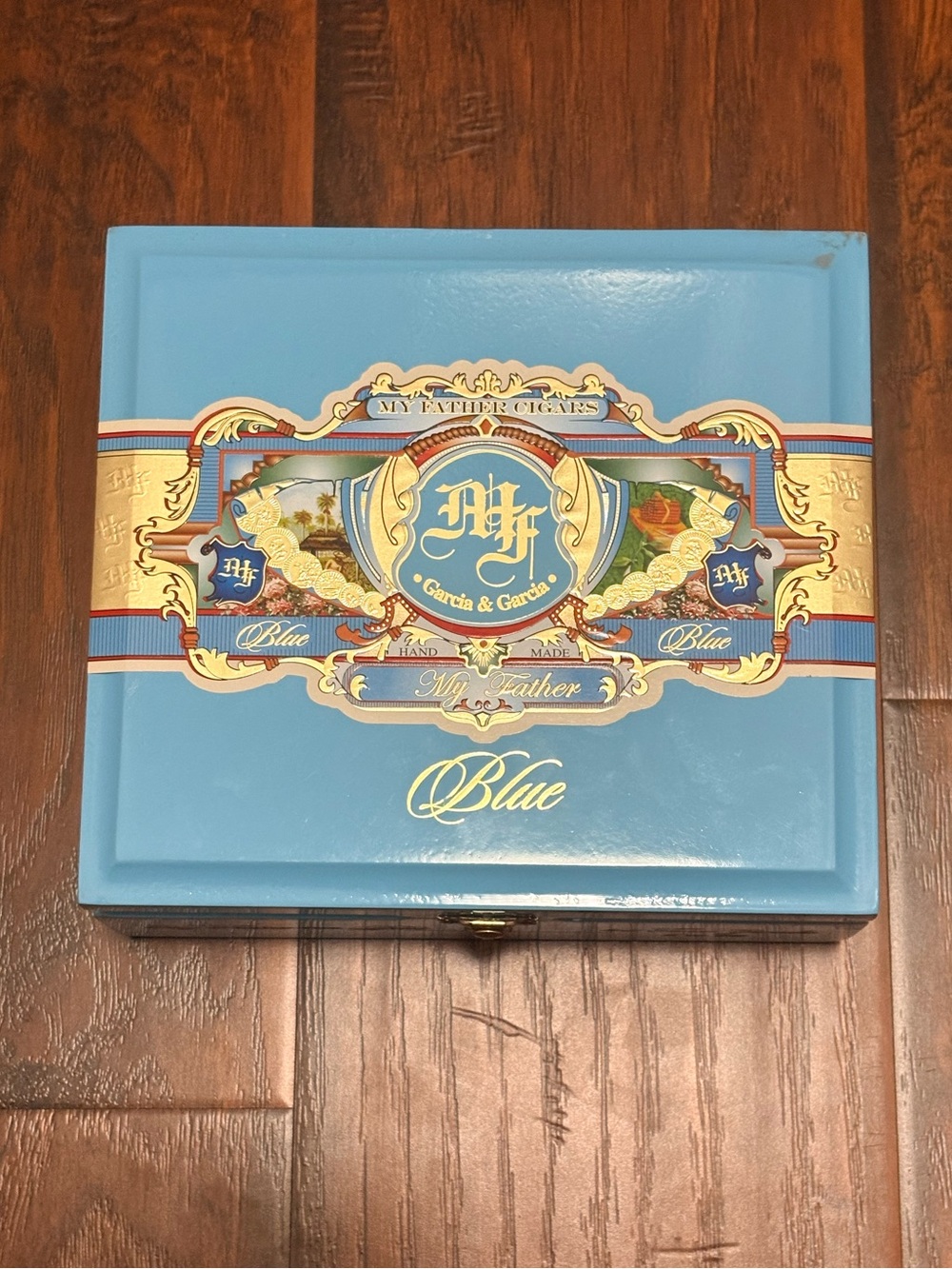 My Father Blue Toro Gordo Empty Wooden Cigar Box Storage Decor